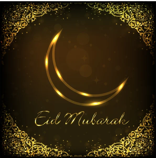 Eid Μουμπάρακ φόντο με το λαμπερό φεγγάρι. EPS 10. — Διανυσματικό Αρχείο