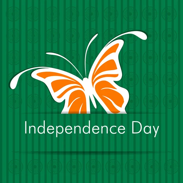 Etiqueta engomada del Día de la Independencia India con mariposa. EPS 10 . — Vector de stock