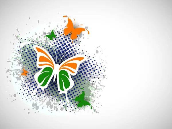 크리에이 티브 배경에 인도 국기 나비입니다. eps 10. — 스톡 벡터