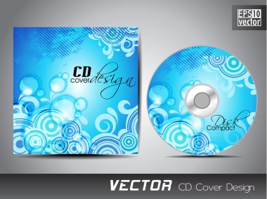 CD cover presentation design template with copy space and floral