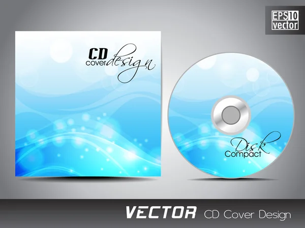 Modèle de conception de couverture de CD avec espace de copie et vague e — Image vectorielle