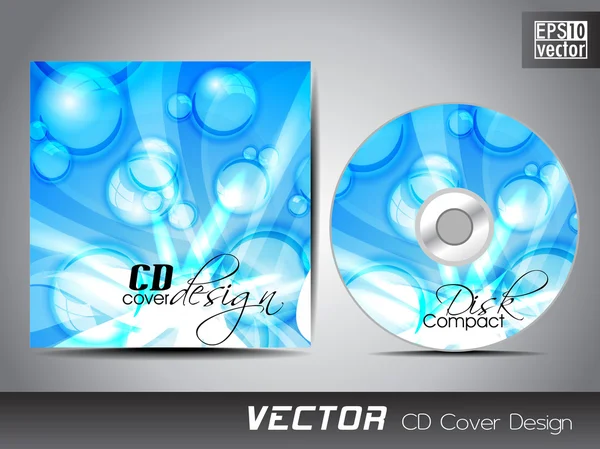 Modello di presentazione della copertina del CD con spazio di copia e onda e — Vettoriale Stock