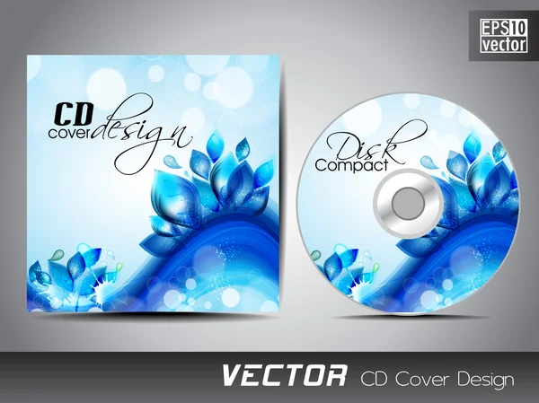 Plantilla de diseño de presentación de portada de CD con espacio de copia y onda e — Archivo Imágenes Vectoriales