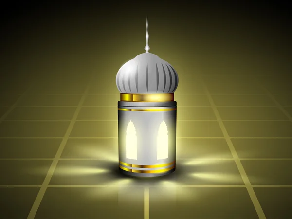 Intrikata arabiska lampa med ljus. EPS 10. — Stock vektor