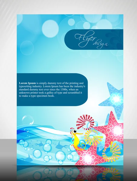 EPS 10 Water Concept Flyer Design Presentazione con effetto acqua — Vettoriale Stock