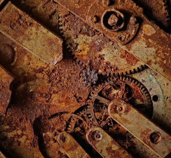 Primer plano de un mecanismo de engranajes antiguos — Foto de Stock