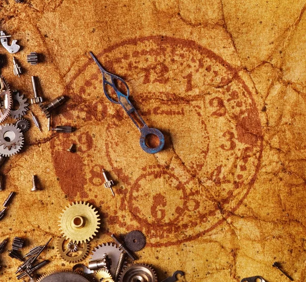 Eski dokulu kağıt üzerinde saat damgası — Stok fotoğraf