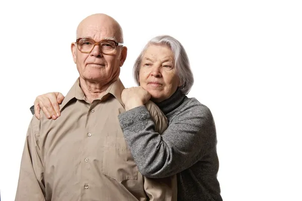 Portrait of a happy senior couple embracing each other — Stock Photo, Image