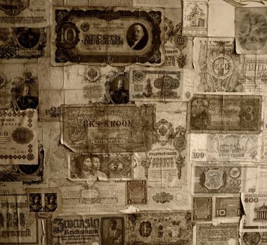 Vintage banknotes wallpaper clipart