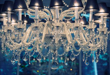 Vintage crystal chandelier clipart