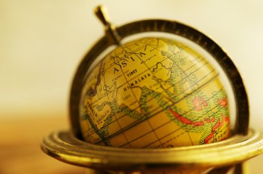 Close-up of a vintage globe clipart