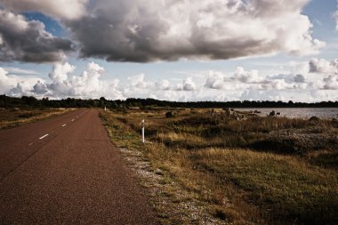 Beautiful road by the sea clipart