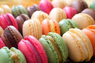 Colorful macaroons background. clipart