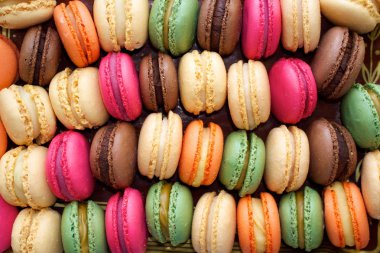 Colorful macaroons background clipart