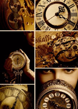 Time collage clipart