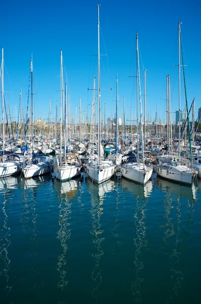 Yachts & boats in a harbour — Stock Photo, Image