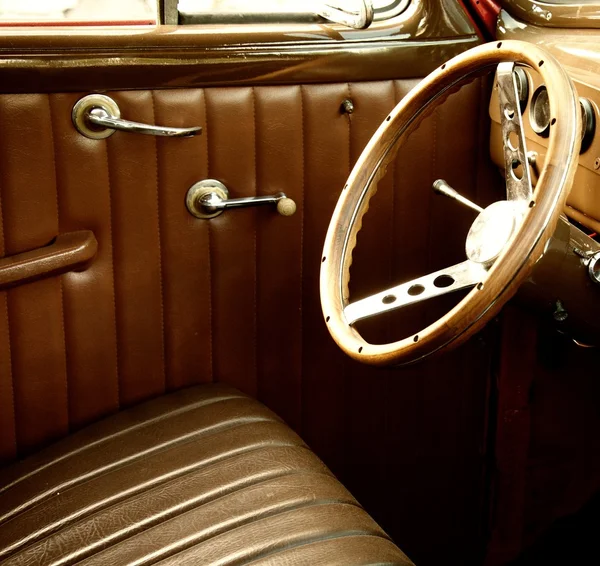 stock image Vintage car interior.