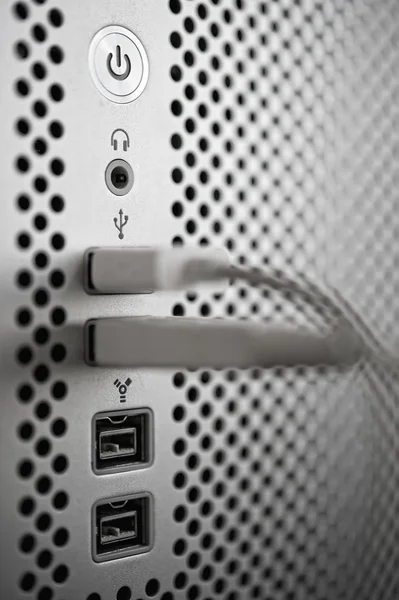 Puertos de conexión USB y firewire — Foto de Stock