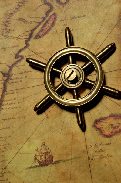 Roda do mar no mapa antigo — Fotografia de Stock