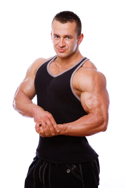 Portrait de l'homme posant en salle de gym — Photo