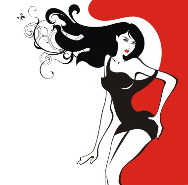 Beautiful sexy girl clipart