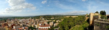 Panorama from Tortosa castle to the town abd mountains. clipart