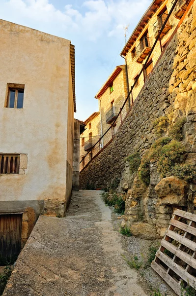 Landscape with old spanish town Ares. — Stock Photo, Image