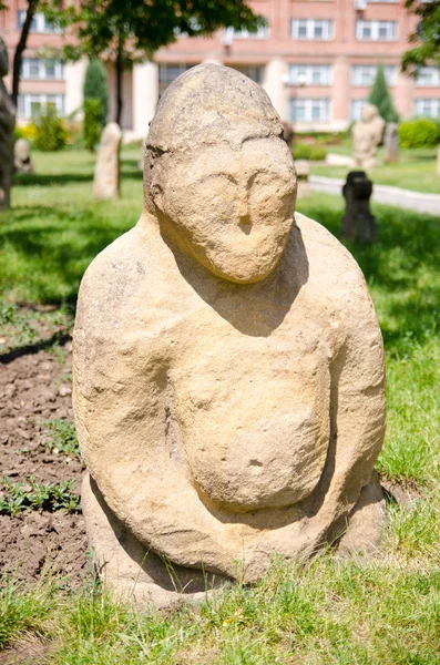 Scultura polovtsiana in pietra nel parco-museo di Lugansk, Ucraina — Foto Stock