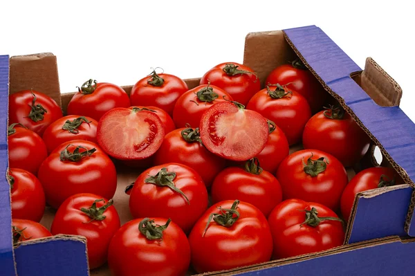 Tomato in a box — Stock Photo, Image
