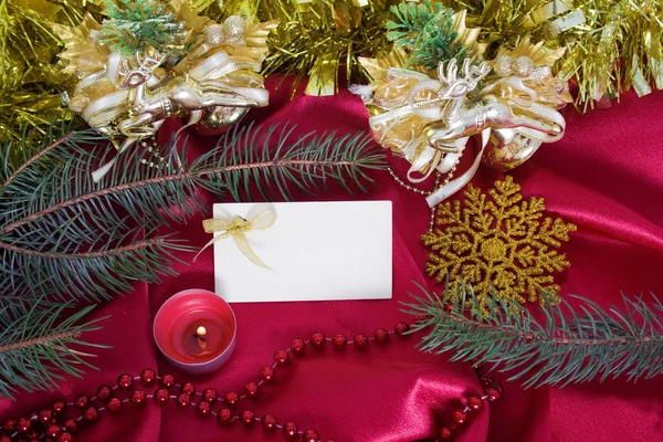 Jul hälsning med ett papper — Stockfoto