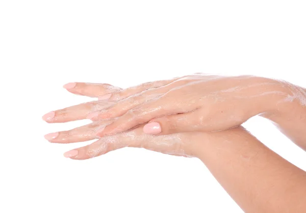 Mani e schiuma — Foto Stock