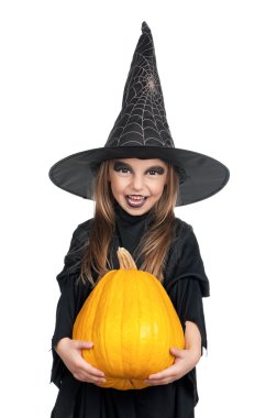 Child in halloween costume clipart