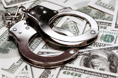 Dollars and handcuffs clipart