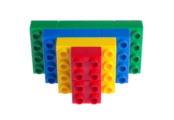 Plastic building blocks isolated on white background — Stock Photo, Image