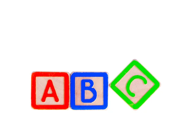 ABC block isolerade på vit bakgrund — Stockfoto