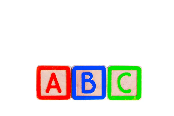 在白色背景上隔离的ABC块 — 图库照片