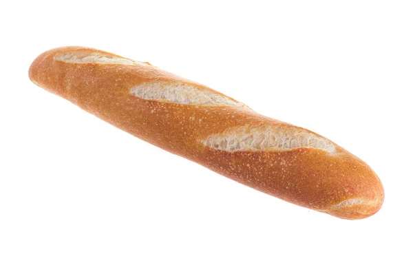 Branco francês pão baguete com sésamo isolado no fundo branco — Fotografia de Stock