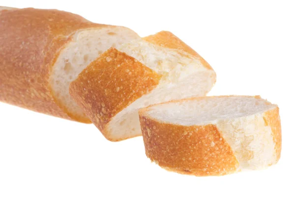 참 깨 흰 배경에 고립 된 프랑스 바게트 빵을 화이트 — 스톡 사진