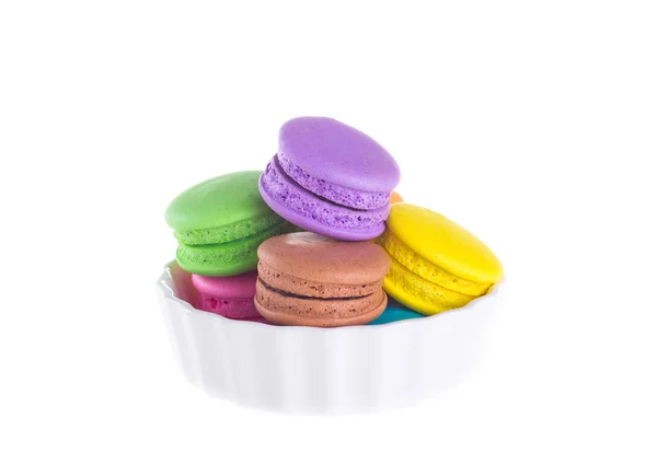 Colorful macaroons isolated on white background — Stock Photo, Image