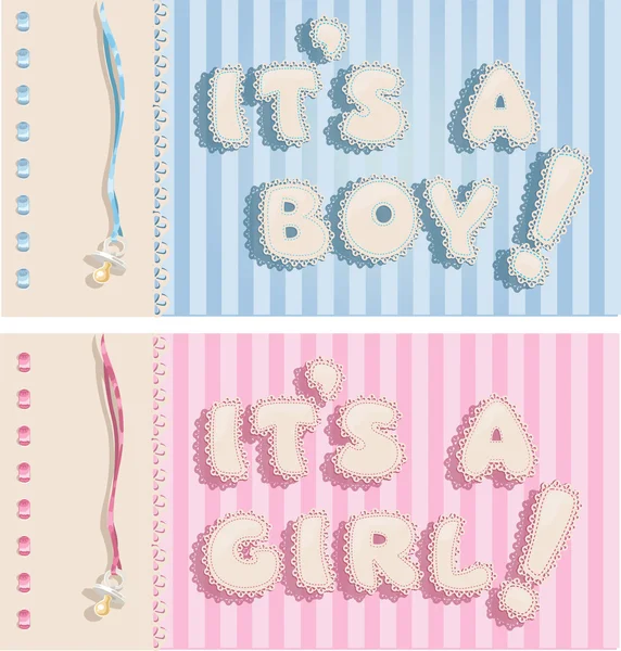 "It`s a boy" and "it`s a girl" banners — Stock Vector