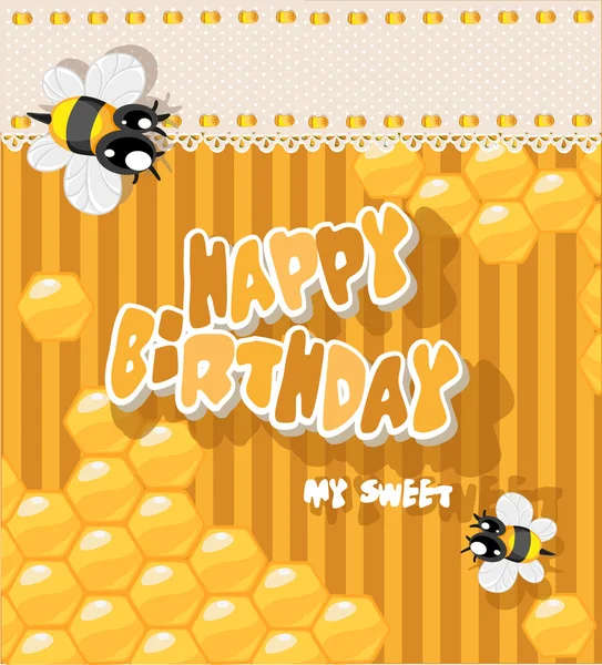 Happy Birthday to my sweet - card for your greetings — Stock Vector