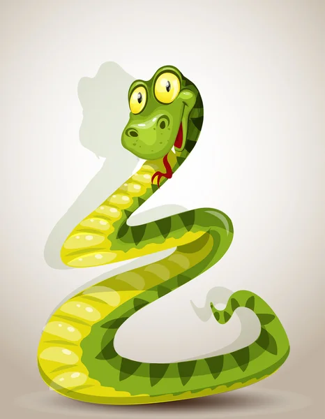 Serpent mignon plié sous la forme d'un arbre de Noël — Image vectorielle