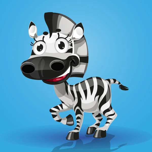 Cute cartoon character baby-zebra — Stock Vector