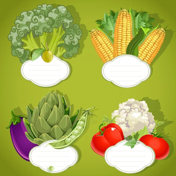 Vegetarisch menu - banners met het veld voor uw tekst — Stockvector