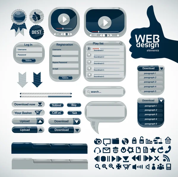 Elementos para web design — Vetor de Stock