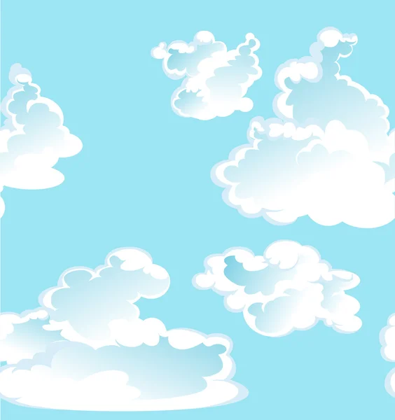 Синий вектор бесшовная картина облаков — стоковый вектор