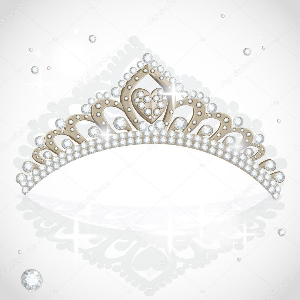 Shining vector tiara with diamonds