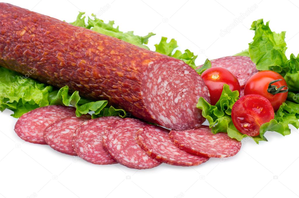 Tasty red salami
