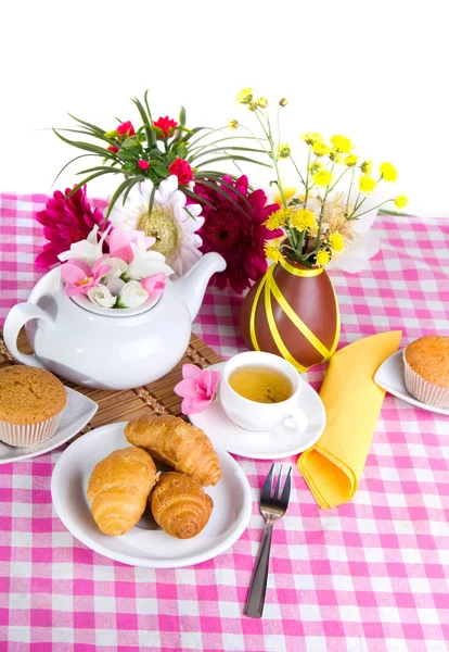 Chá da tarde com cozimento fresco — Fotografia de Stock