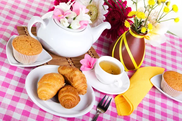 Délutáni tea a friss sütés — Stock Fotó